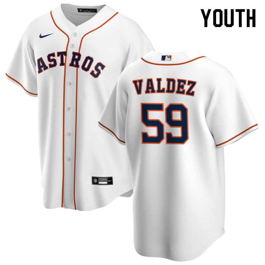 Nike Youth #59 Framber Valdez Houston Astros Baseball Jerseys Sale-White